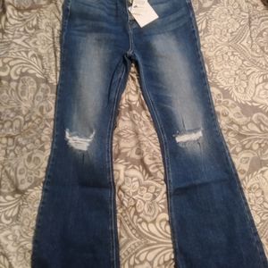 KanCan high rise buttonfly petite flares